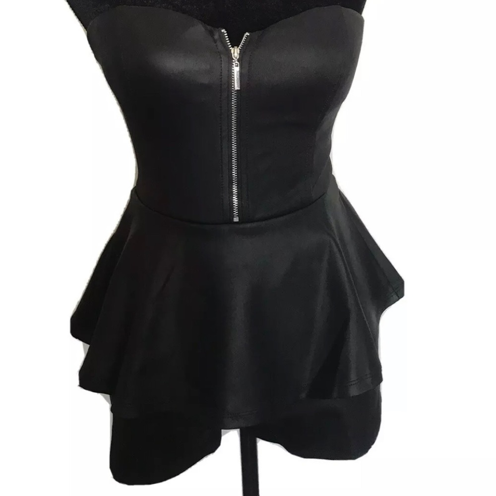 Bebe peplum mini short dress